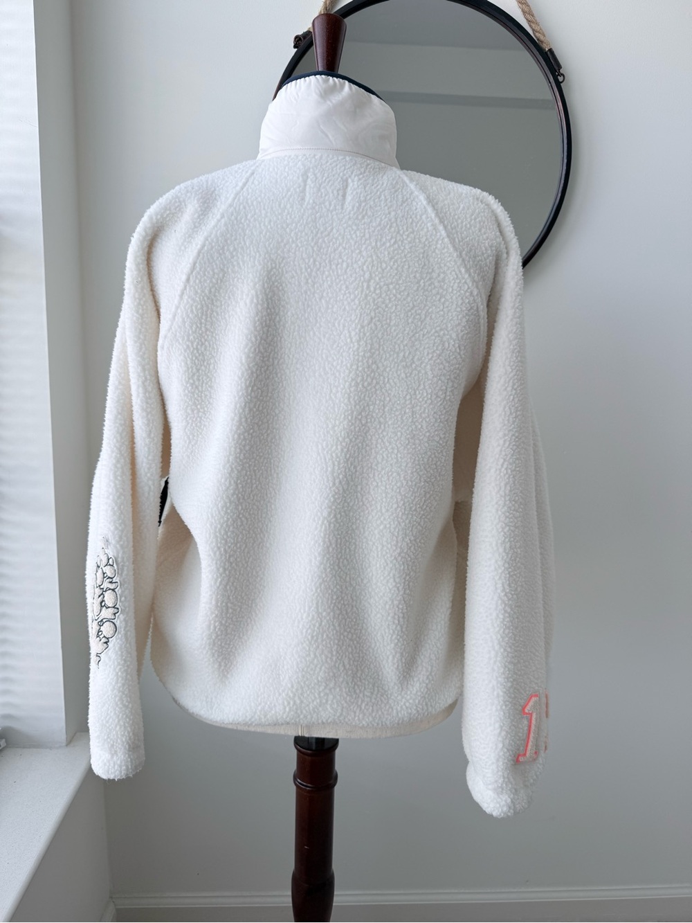 Free People Hit the Slopes Patch Fleece Jacket with Navy Trim- NWOT - Picture 2 of 15